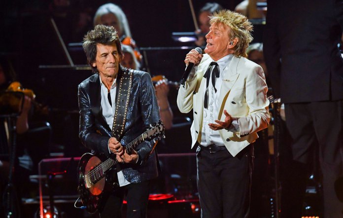 Ronnie Wood and Rod Stewart