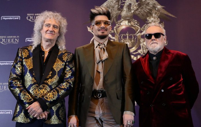 Brian May, Adam Lambert and Roger Taylor of Queen