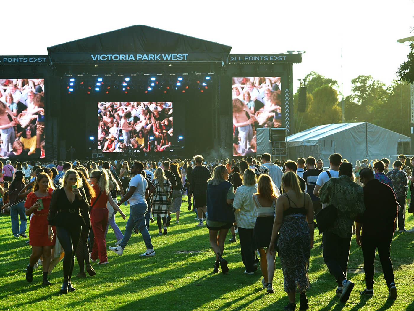 The crowd in front of the Main Stage West at All Points East 2021