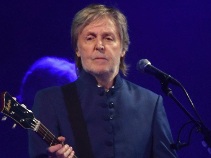 Paul McCartney performs on the Pyramid stage during day four of Glastonbury Festival at Worthy Farm, Pilton on June 25, 2022 in Glastonbury, England. Image: Dave J Hogan / Getty Images